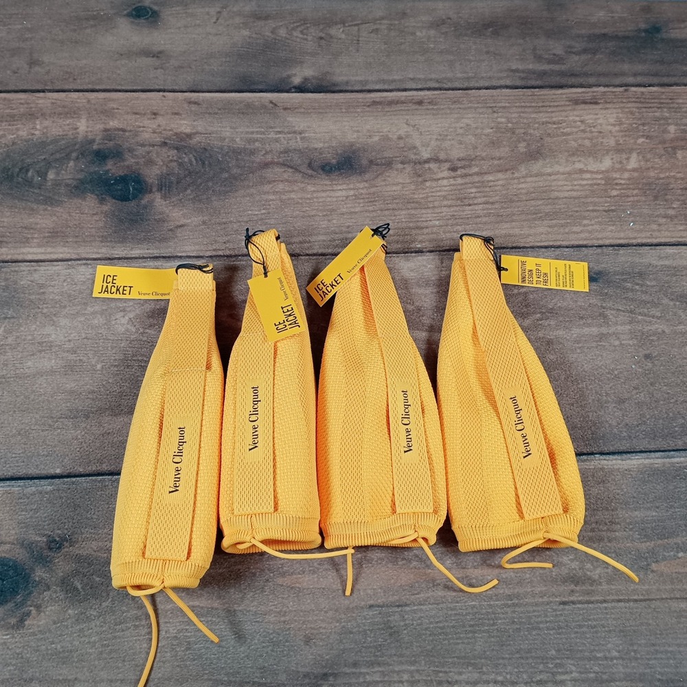 Veuve Clicquot Ice Jacket Bottle Chiller Sleeve Yellow Set of 4